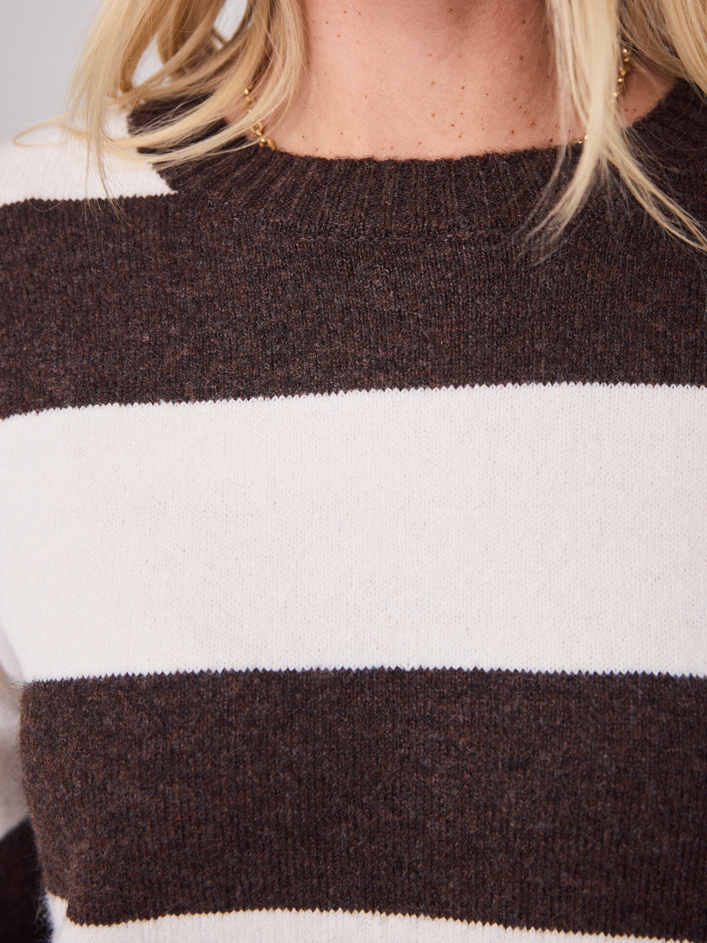 ANITA BLOCK STRIPE KNIT - CHOCOLATE/WHITE