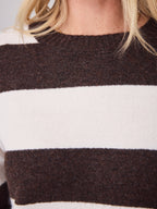 ANITA BLOCK STRIPE KNIT - CHOCOLATE/WHITE
