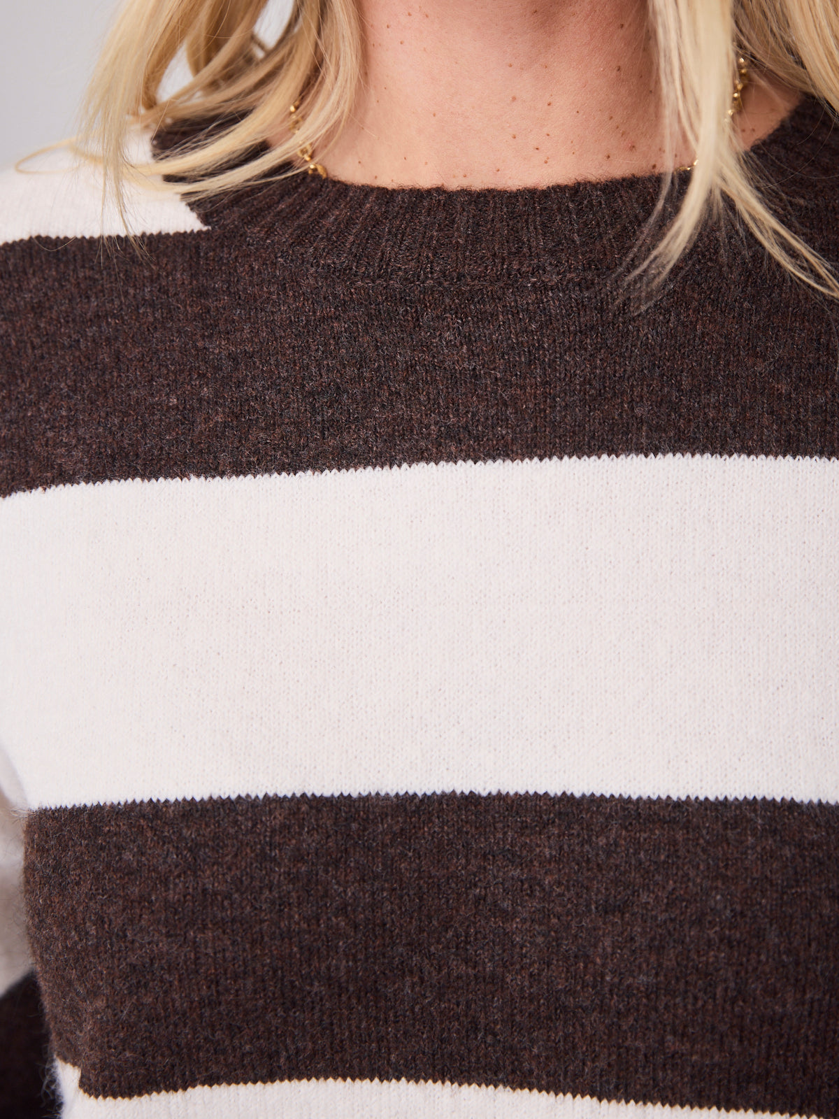 ANITA BLOCK STRIPE KNIT - CHOCOLATE/WHITE