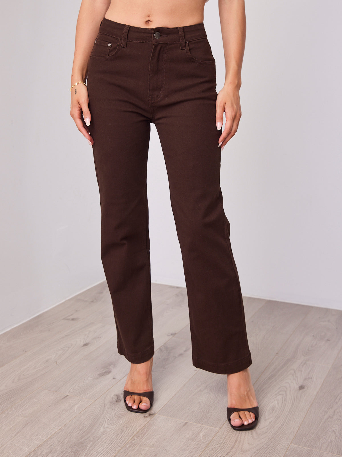 NIKO STRAIGHT LEG STRETCH JEAN - CHOCOLATE