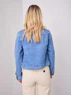 LEO ZIP DENIM JACKET - MID BLUE