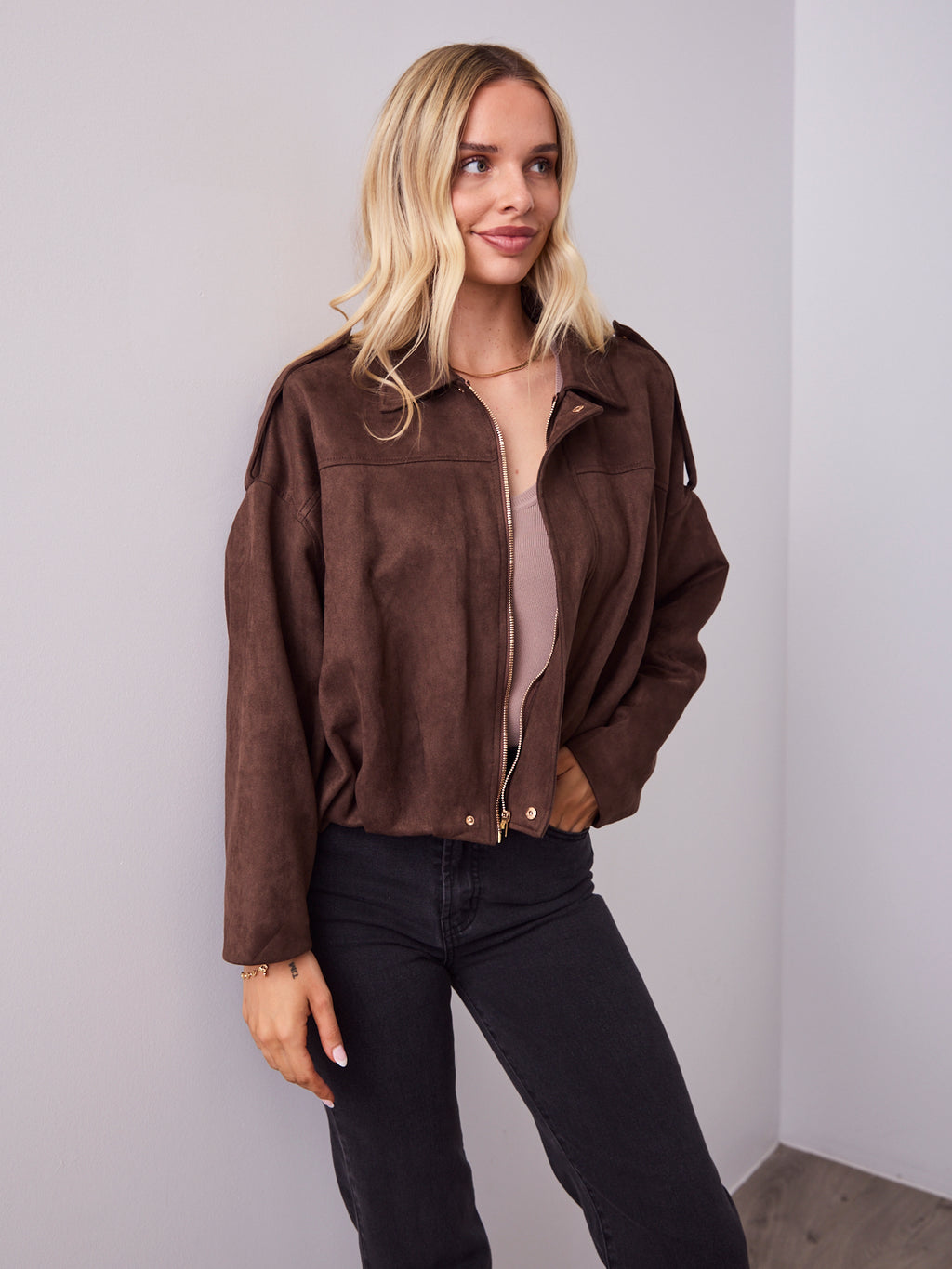 TYLER BOMBER JACKET - CHOCOLATE