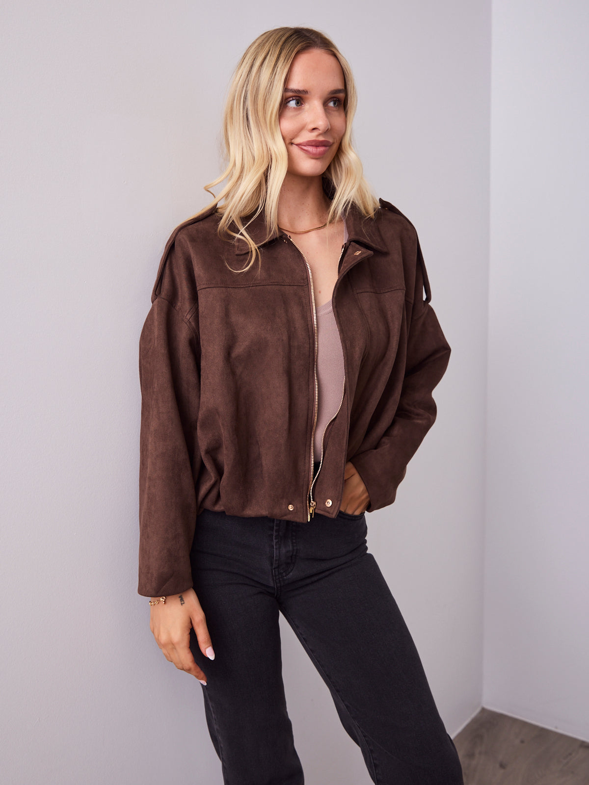 TYLER BOMBER JACKET - CHOCOLATE