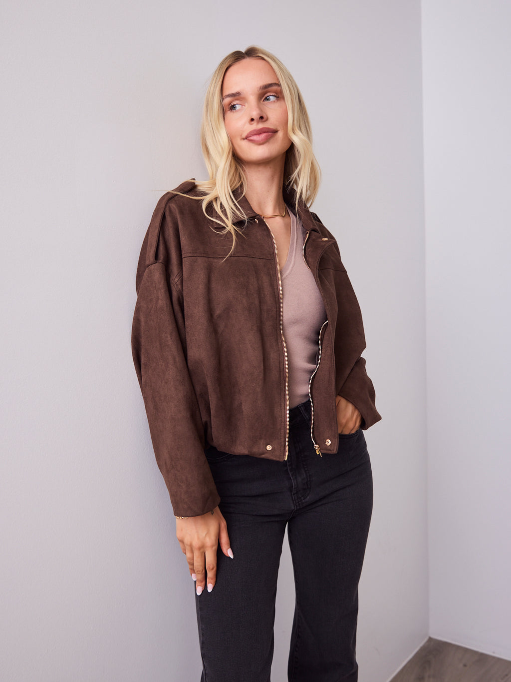 TYLER BOMBER JACKET - CHOCOLATE
