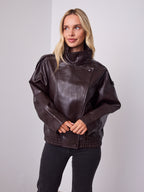 REBEL PU JACKET - CHOCOLATE