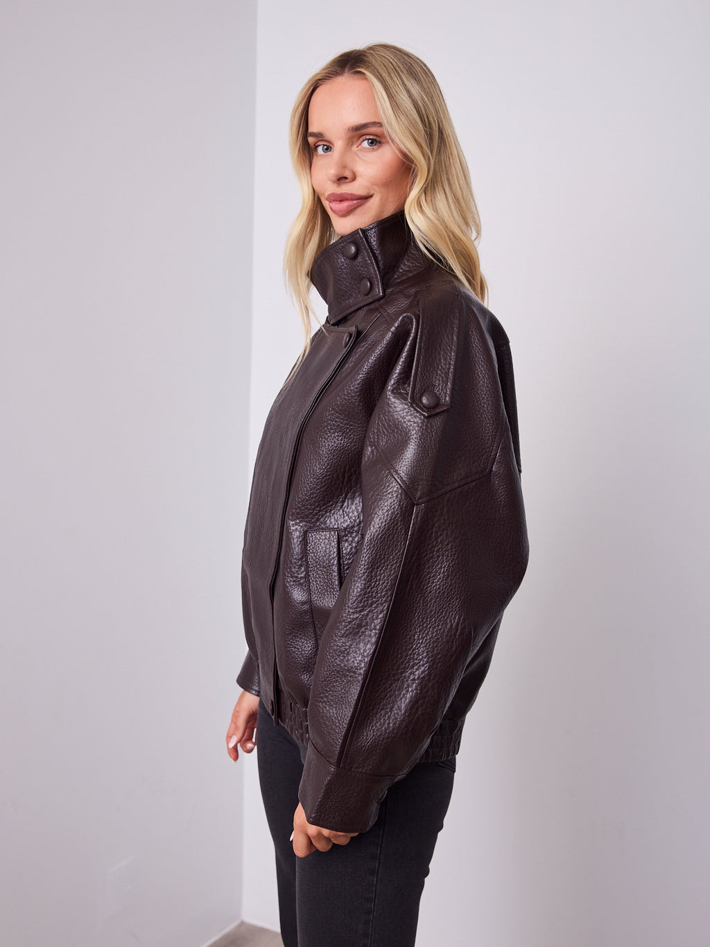 REBEL PU JACKET - CHOCOLATE