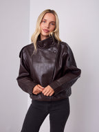 REBEL PU JACKET - CHOCOLATE