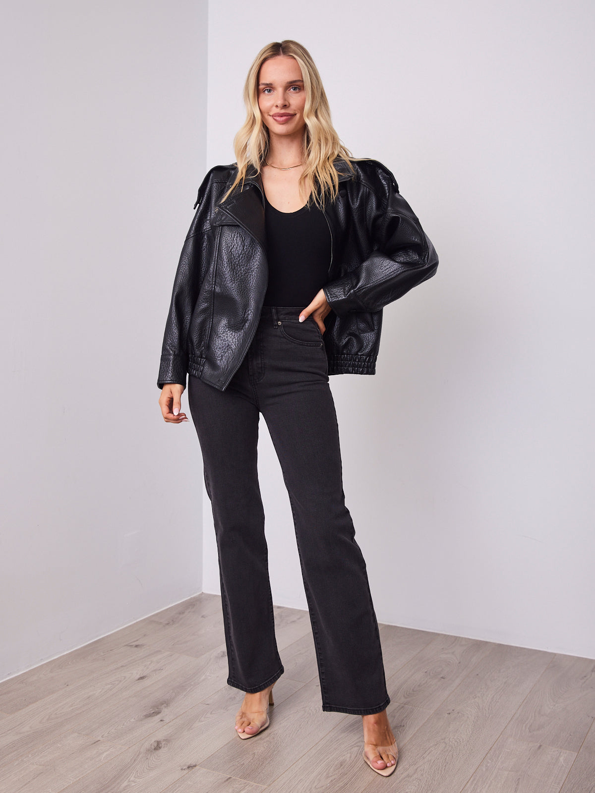 REBEL PU JACKET - BLACK