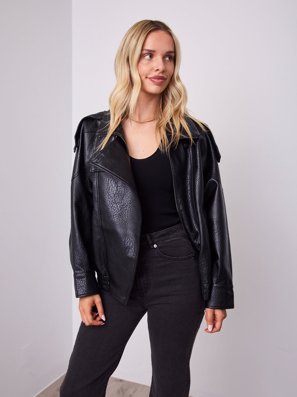 REBEL PU JACKET - BLACK