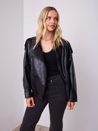 REBEL PU JACKET - BLACK