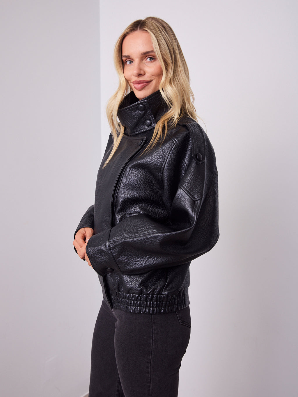 REBEL PU JACKET - BLACK