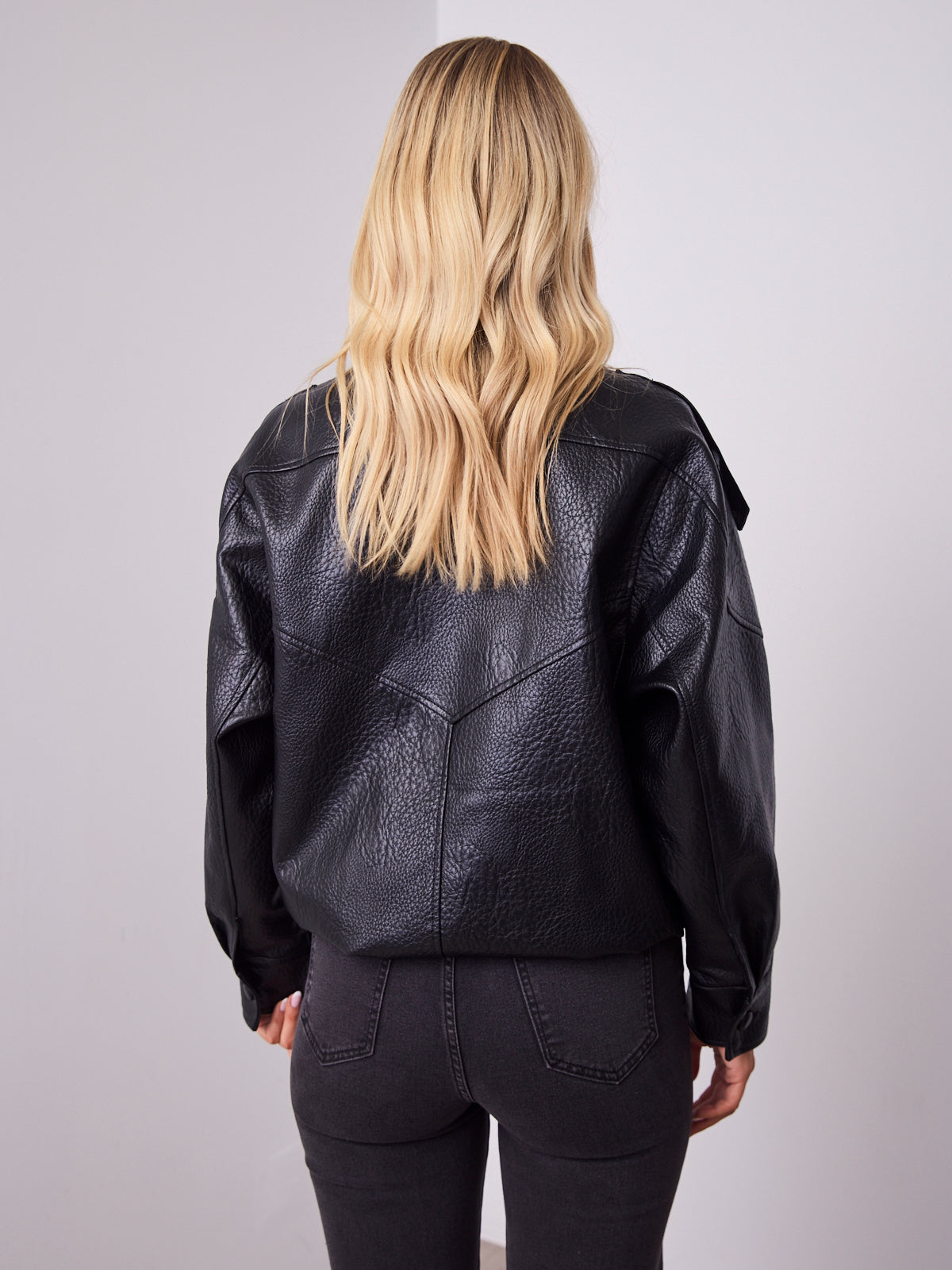 REBEL PU JACKET - BLACK