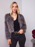 RUNE FAUX FUR JACKET - GREY