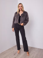 RUNE FAUX FUR JACKET - GREY