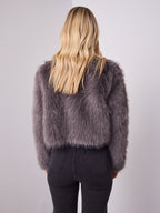RUNE FAUX FUR JACKET - GREY