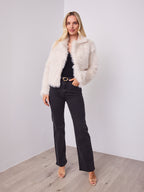 CHICAGO FAUX FUR JACKET - CREAM