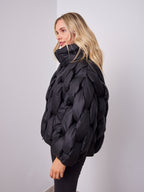 KYLIE PLAIT PUFFER JACKET - BLACK