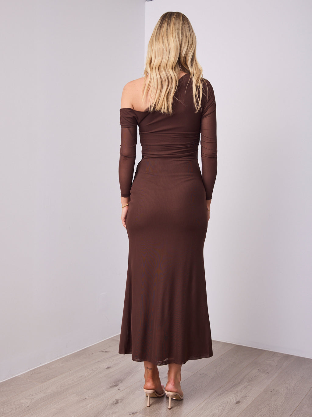 MONET LONG SLEEVE MAXI DRESS - CHOCOLATE