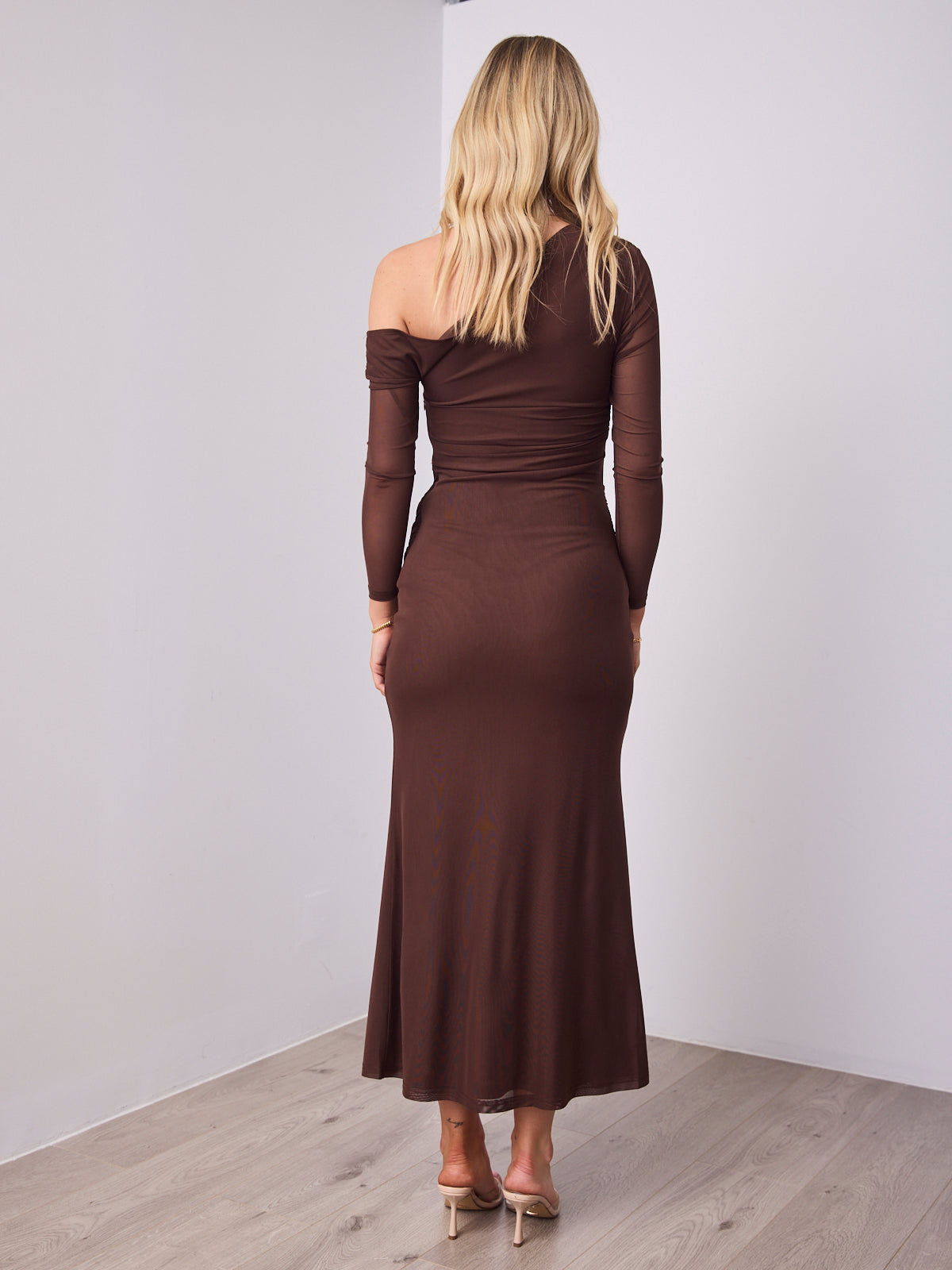 MONET LONG SLEEVE MAXI DRESS - CHOCOLATE