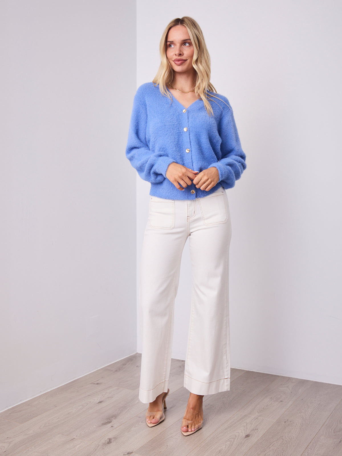 MAVI FLUFFY CARDI - BLUE