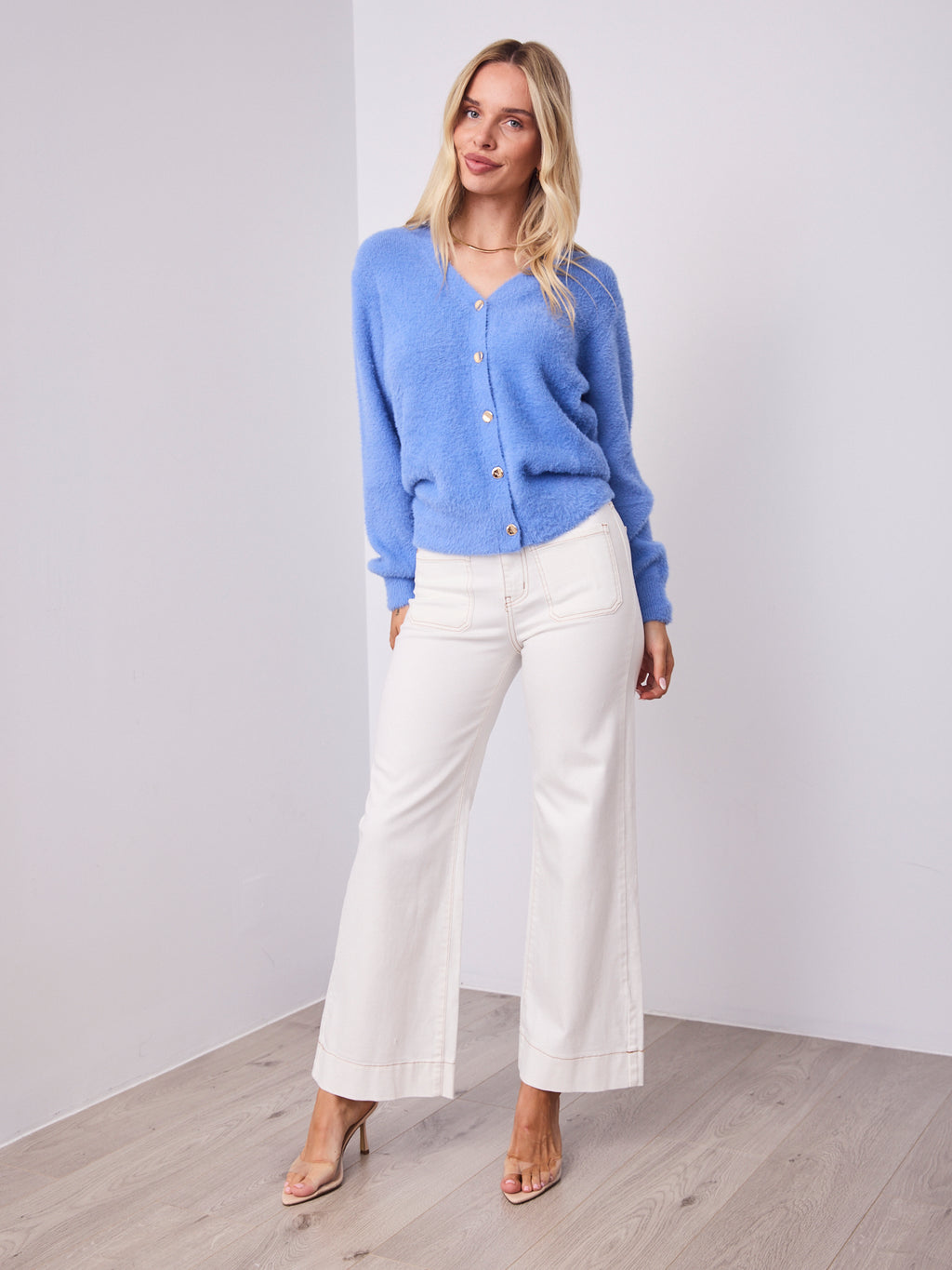 MAVI FLUFFY CARDI - BLUE