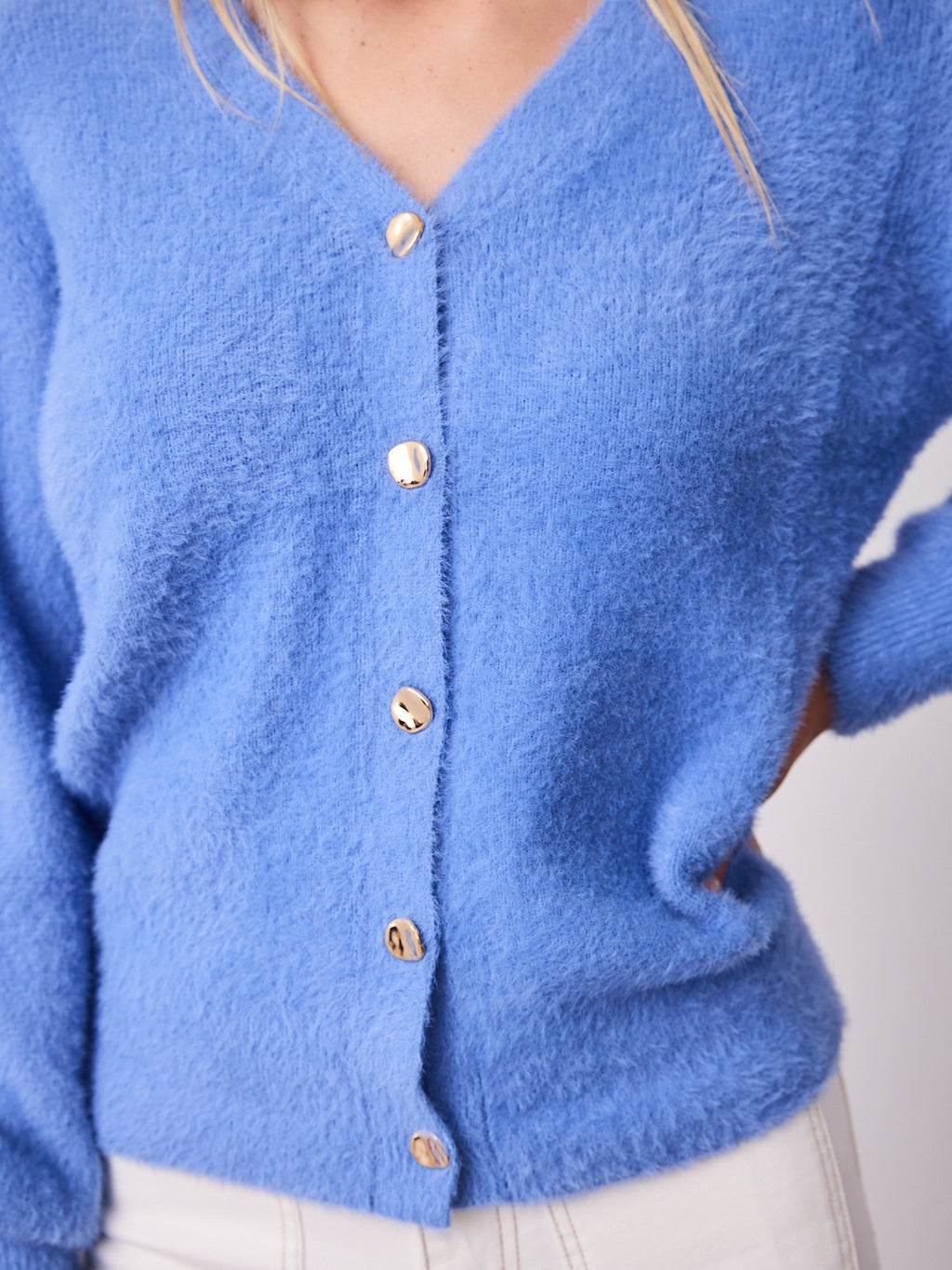 MAVI FLUFFY CARDI - BLUE