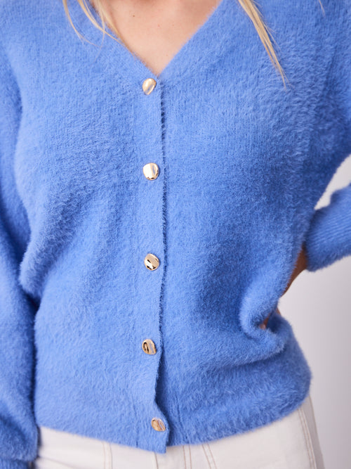 MAVI FLUFFY CARDI - BLUE
