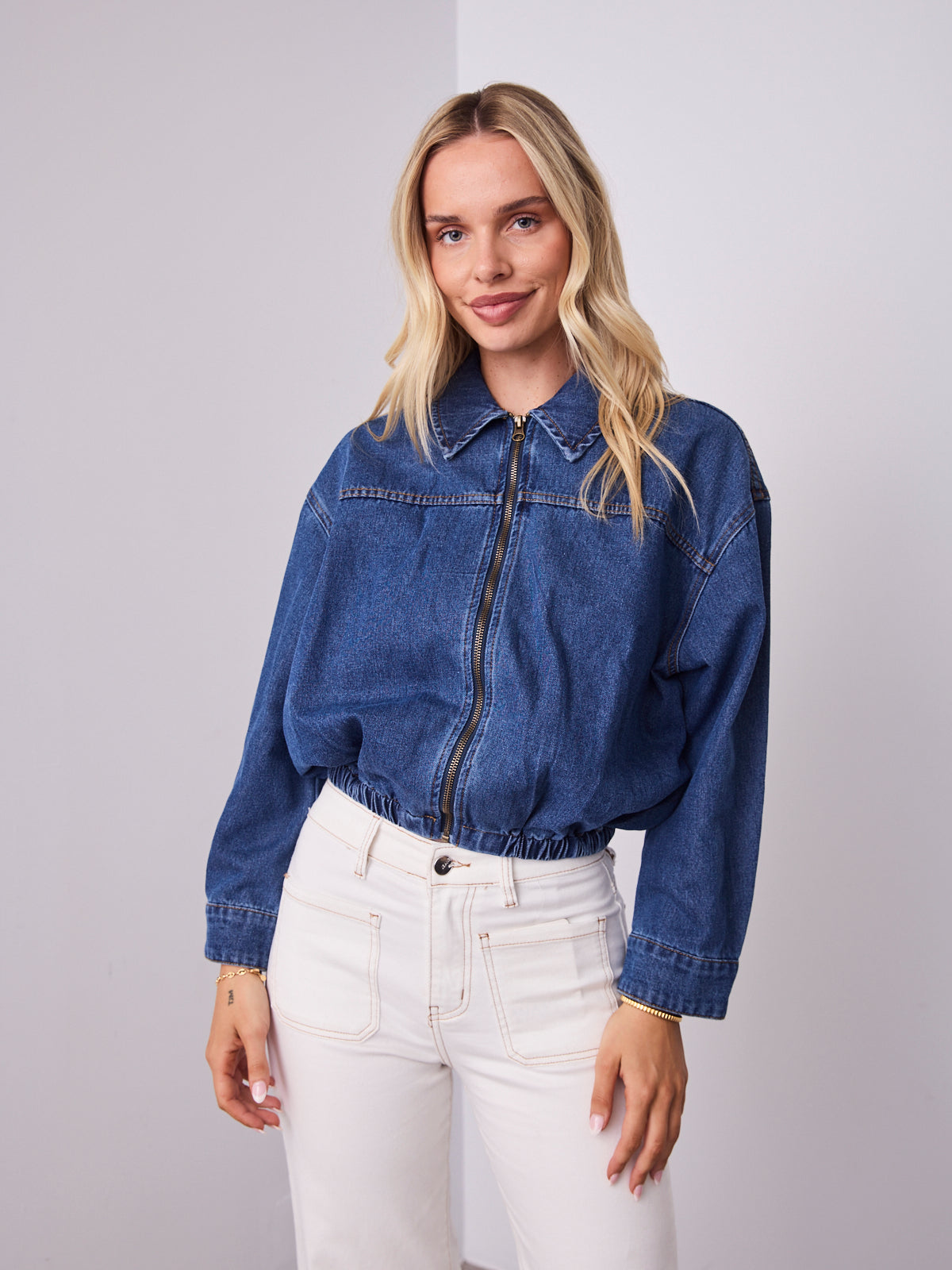 JAX DENIM BOMBER - DARK DENIM
