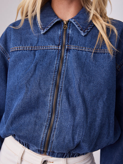 JAX DENIM BOMBER - DARK DENIM