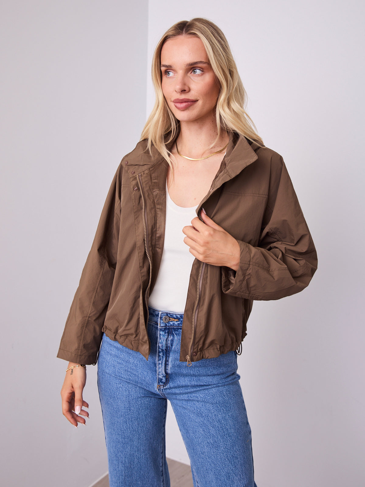 DANIEL WINDBREAKER JACKET - WALNUT