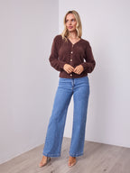 MAVI FLUFFY CARDI - CHOCOLATE