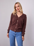 MAVI FLUFFY CARDI - CHOCOLATE