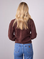 MAVI FLUFFY CARDI - CHOCOLATE