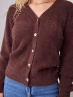 MAVI FLUFFY CARDI - CHOCOLATE