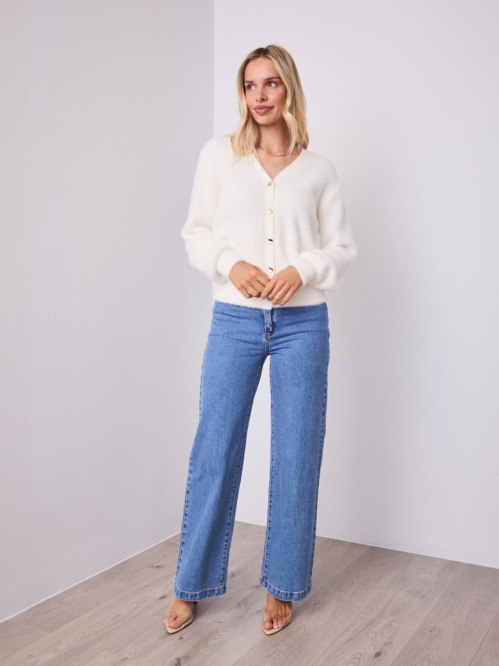 MAVI FLUFFY CARDI - WHITE