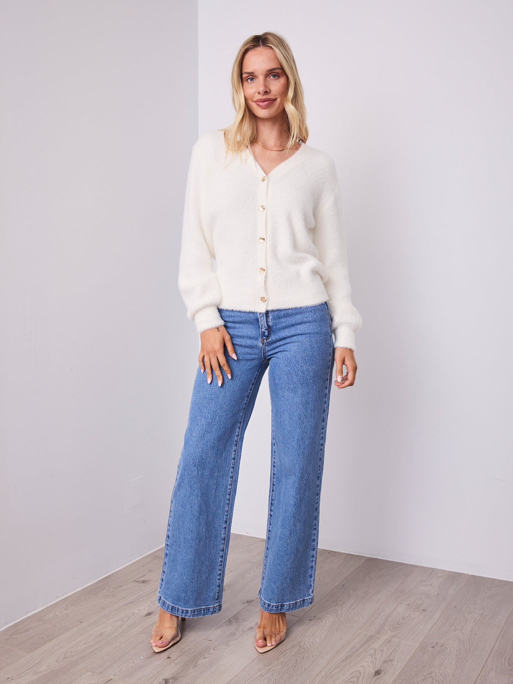 MAVI FLUFFY CARDI - WHITE