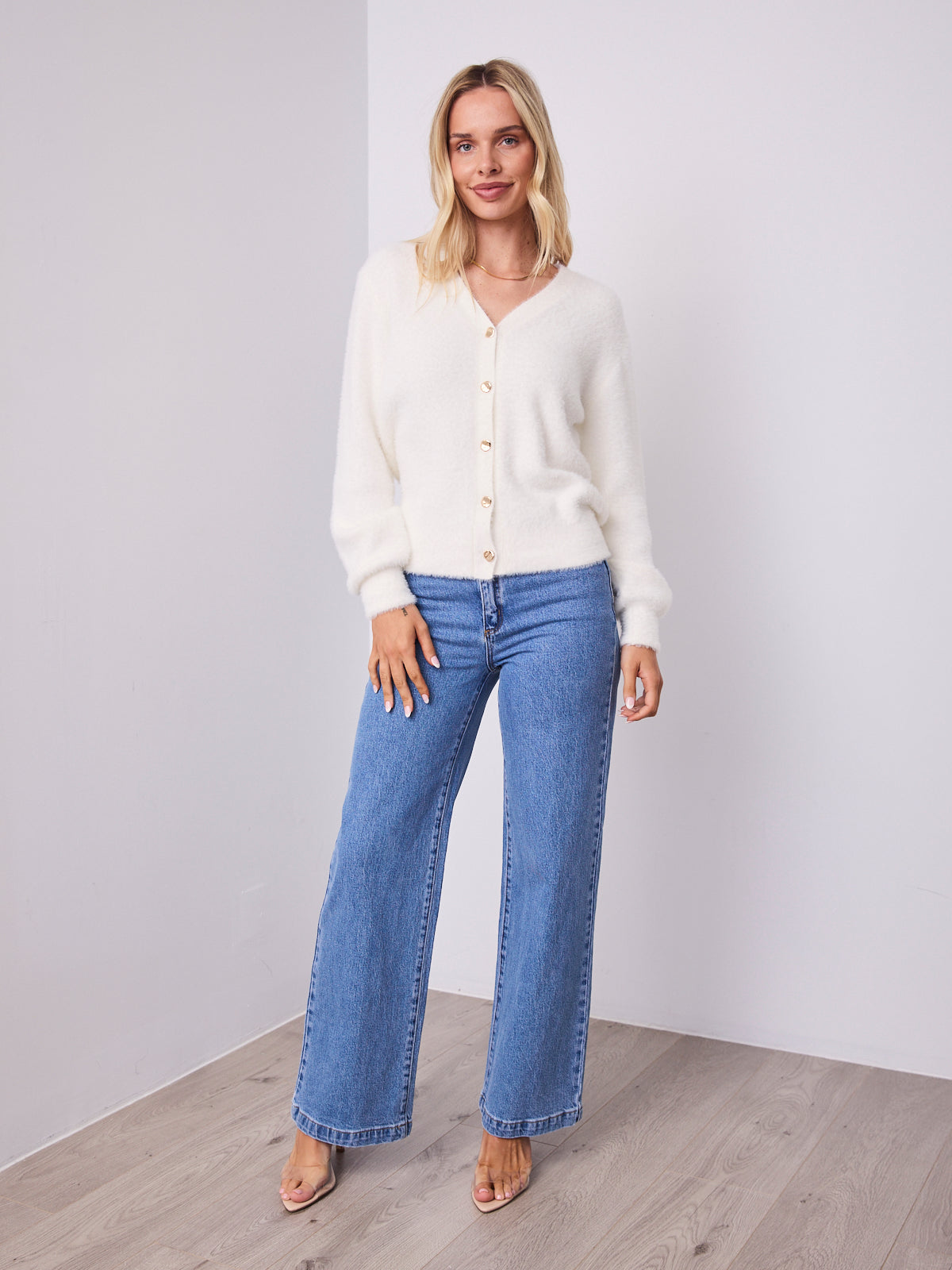 MAVI FLUFFY CARDI - WHITE