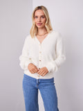MAVI FLUFFY CARDI - WHITE