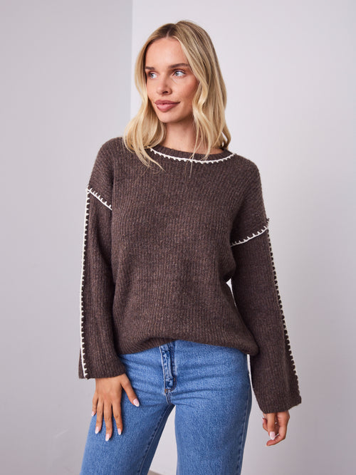 BELINDA KNIT - CHOCOLATE