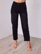 TARAH BARREL JEANS - WASHED BLACK