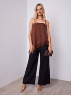 MOVIDA TOP WITH DETACHABLE STRAPS - CHOCOLATE