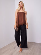 MOVIDA TOP WITH DETACHABLE STRAPS - CHOCOLATE
