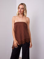 MOVIDA TOP WITH DETACHABLE STRAPS - CHOCOLATE