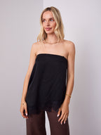 MOVIDA TOP WITH DETACHABLE STRAPS - BLACK