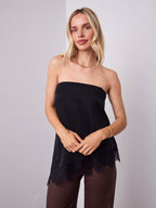 MOVIDA TOP WITH DETACHABLE STRAPS - BLACK