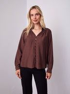 DONNA BLOUSE - CHOCOLATE