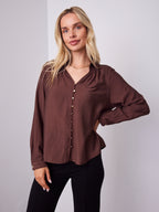 DONNA BLOUSE - CHOCOLATE
