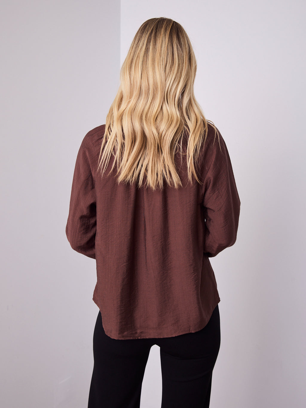 DONNA BLOUSE - CHOCOLATE