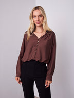 DONNA BLOUSE - CHOCOLATE