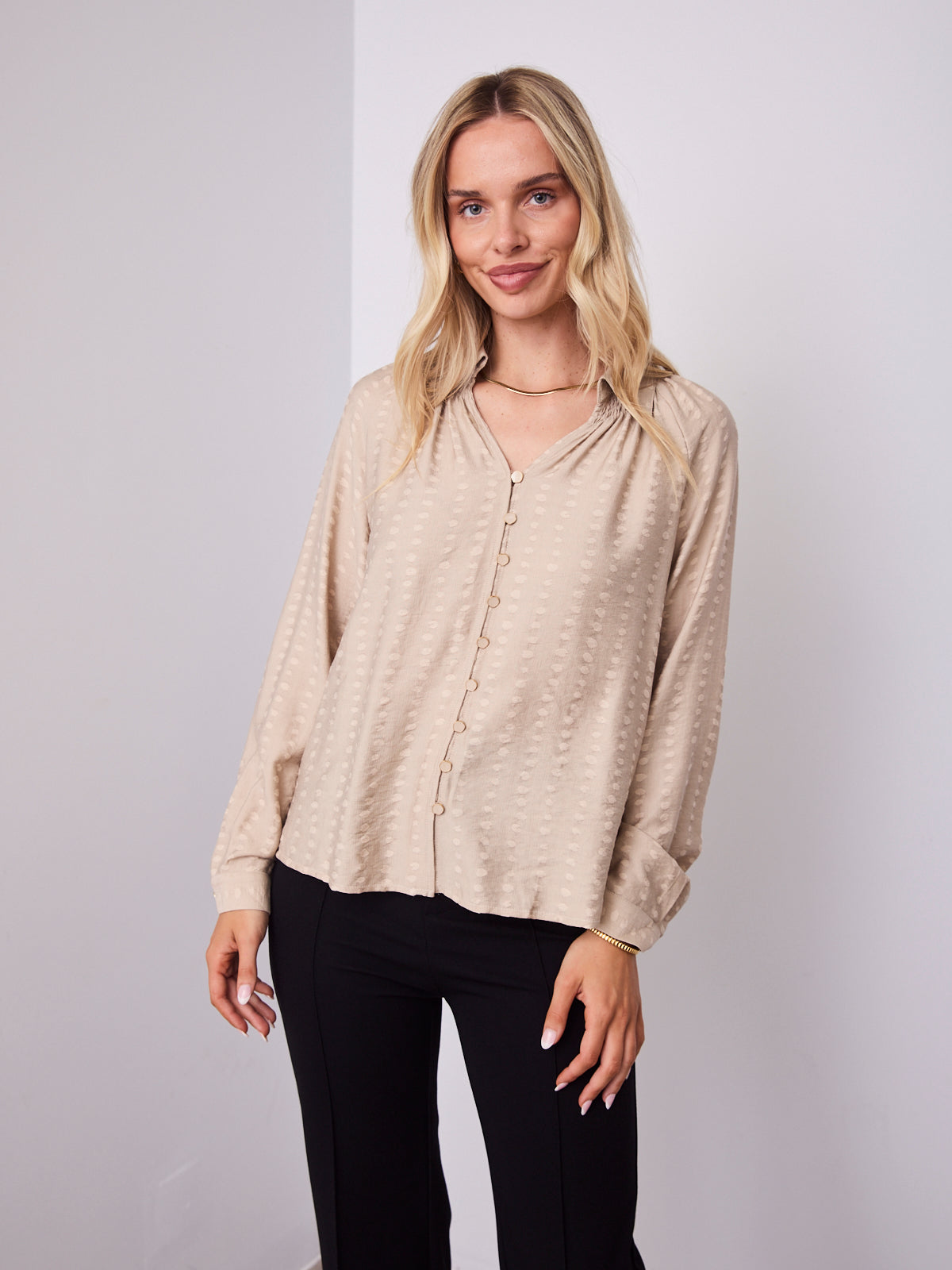 MADELINE BLOUSE - CHAMPAGNE